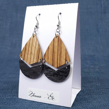Boucles d’Oreilles Zébrano et Ébène