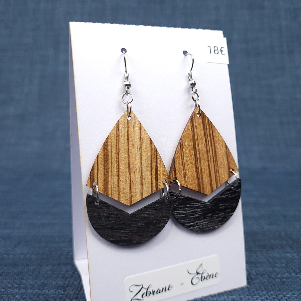 Boucles d’Oreilles Zébrano et Ébène