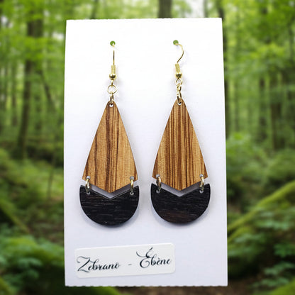 Boucles d’Oreilles Zébrano et Ébène