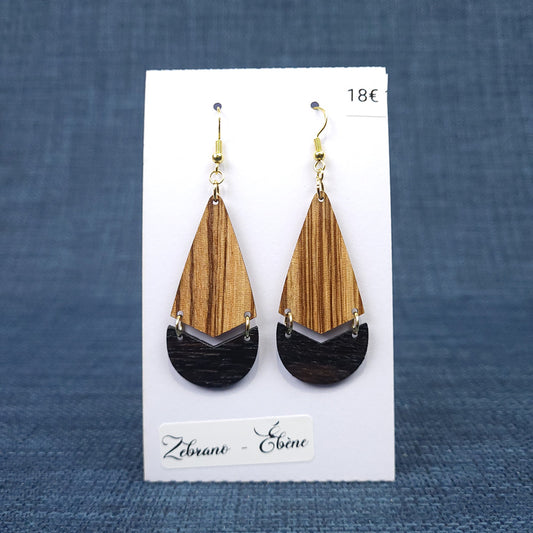 Boucles d’Oreilles Zébrano et Ébène