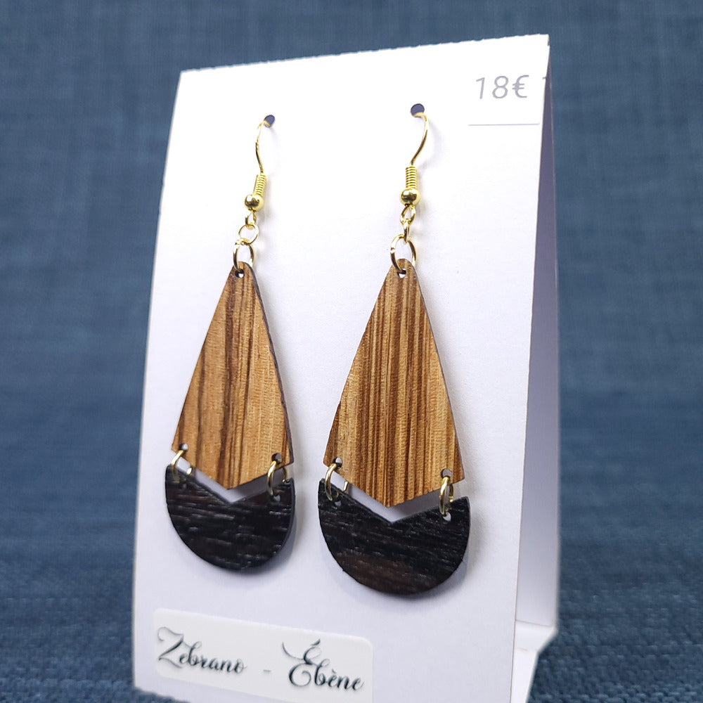 Boucles d’Oreilles Zébrano et Ébène