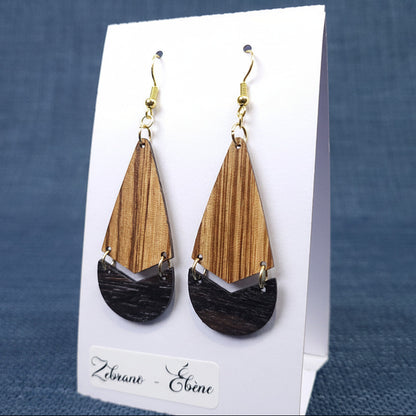 Boucles d’Oreilles Zébrano et Ébène