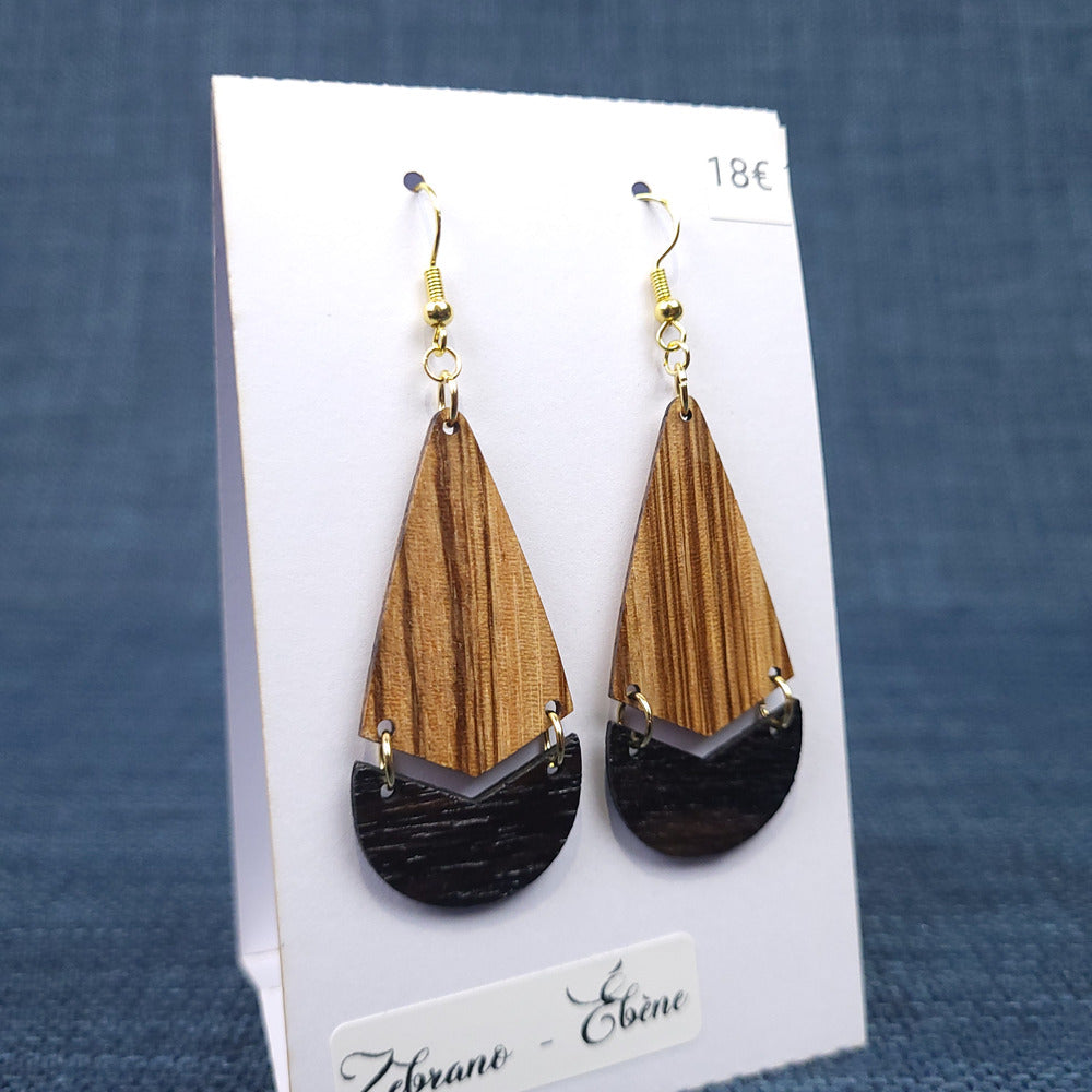 Boucles d’Oreilles Zébrano et Ébène