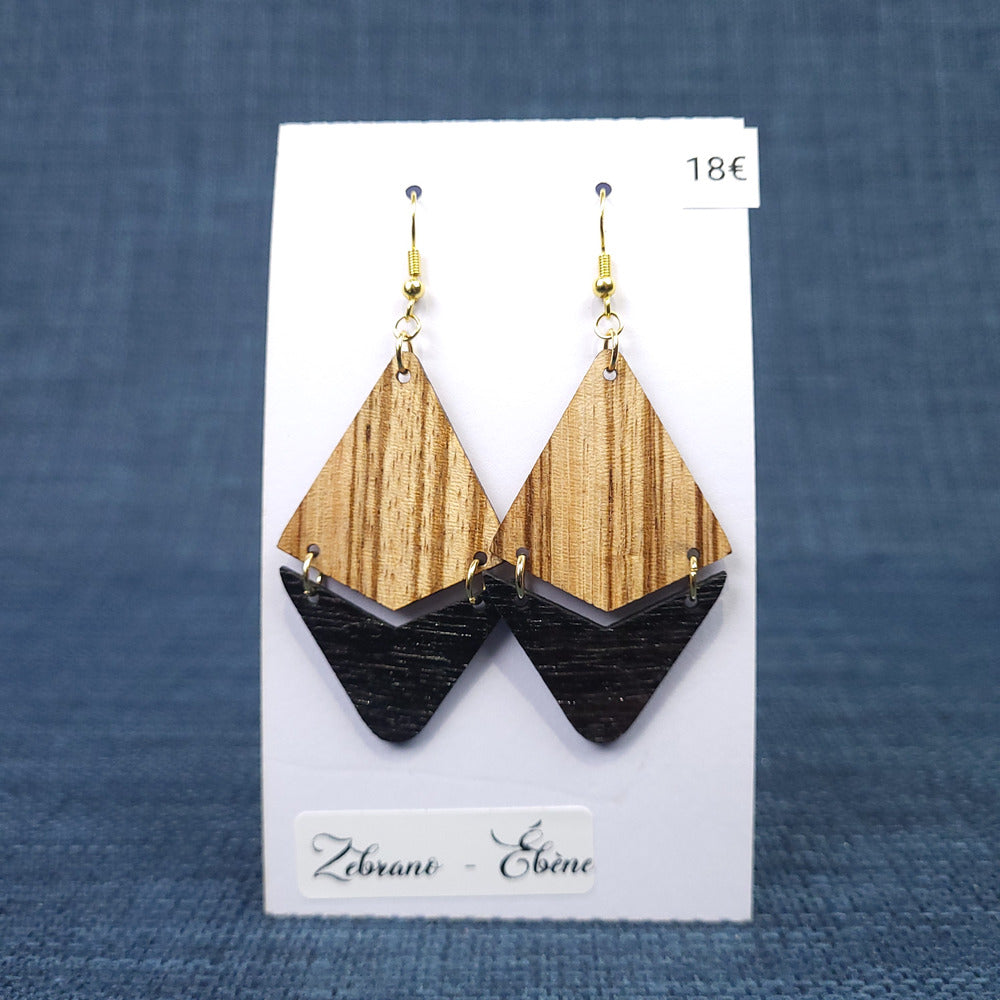 Boucles d’Oreilles Zébrano et Ébène