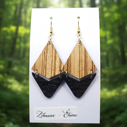 Boucles d’Oreilles Zébrano et Ébène