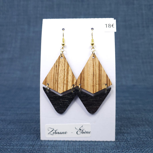 Boucles d’Oreilles Zébrano et Ébène