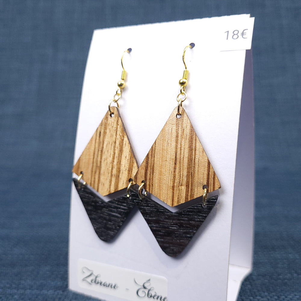 Boucles d’Oreilles Zébrano et Ébène