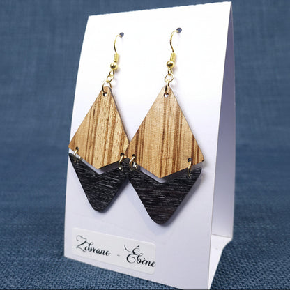 Boucles d’Oreilles Zébrano et Ébène