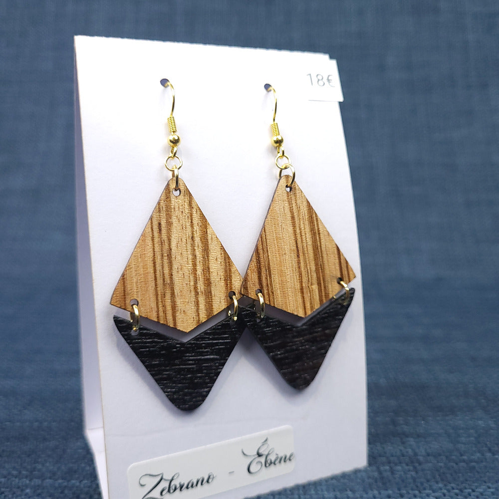 Boucles d’Oreilles Zébrano et Ébène