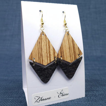 Boucles d’Oreilles Zébrano et Ébène
