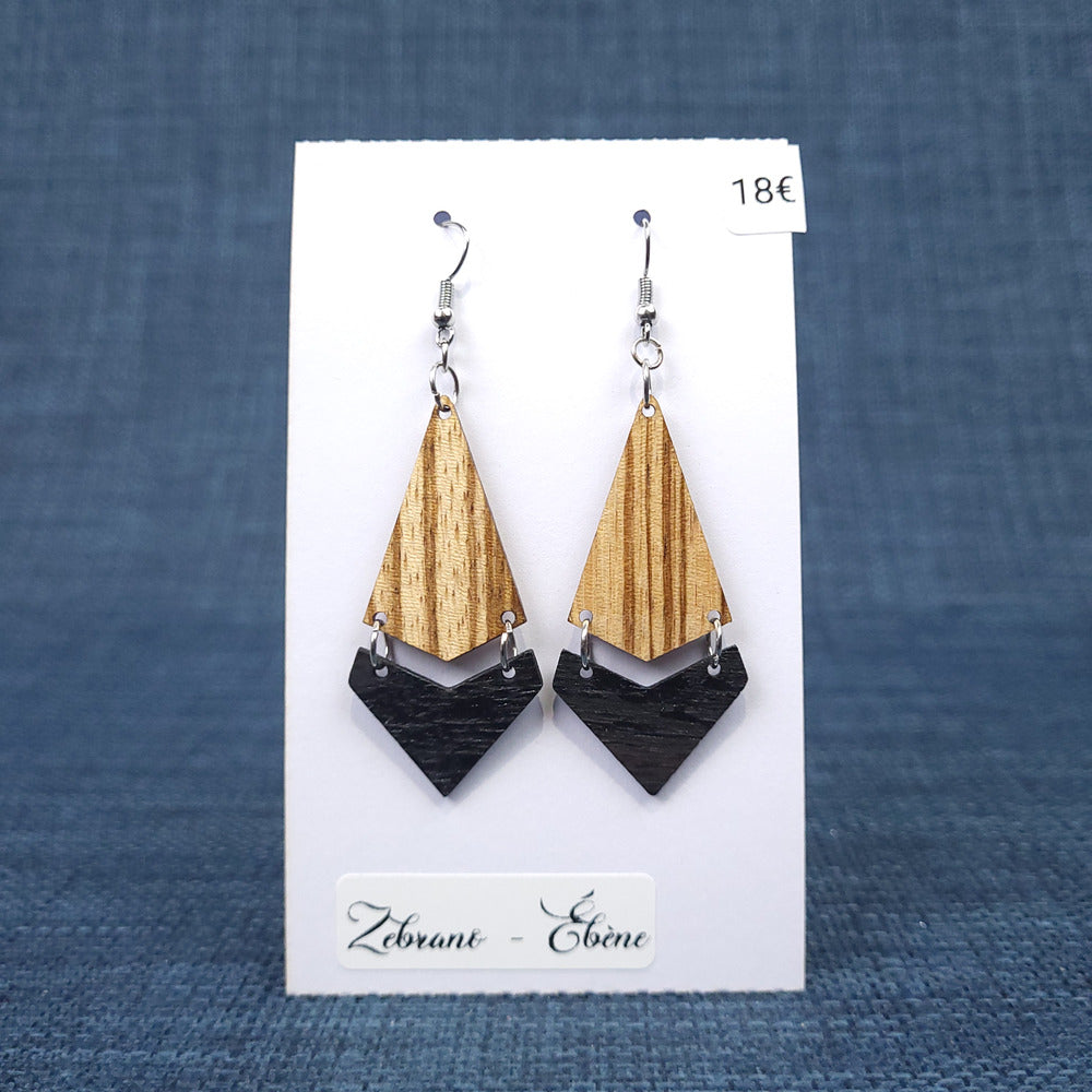 Boucles d’Oreilles Zébrano et Ébène