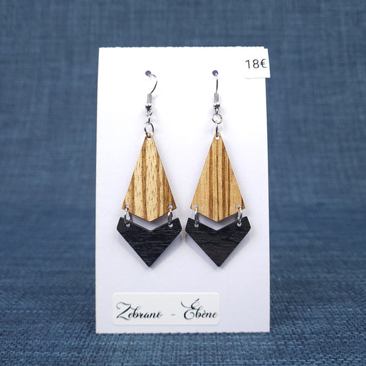 Boucles d’Oreilles Zébrano et Ébène