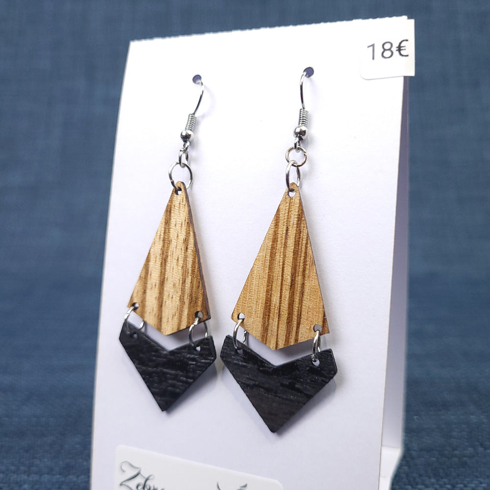 Boucles d’Oreilles Zébrano et Ébène