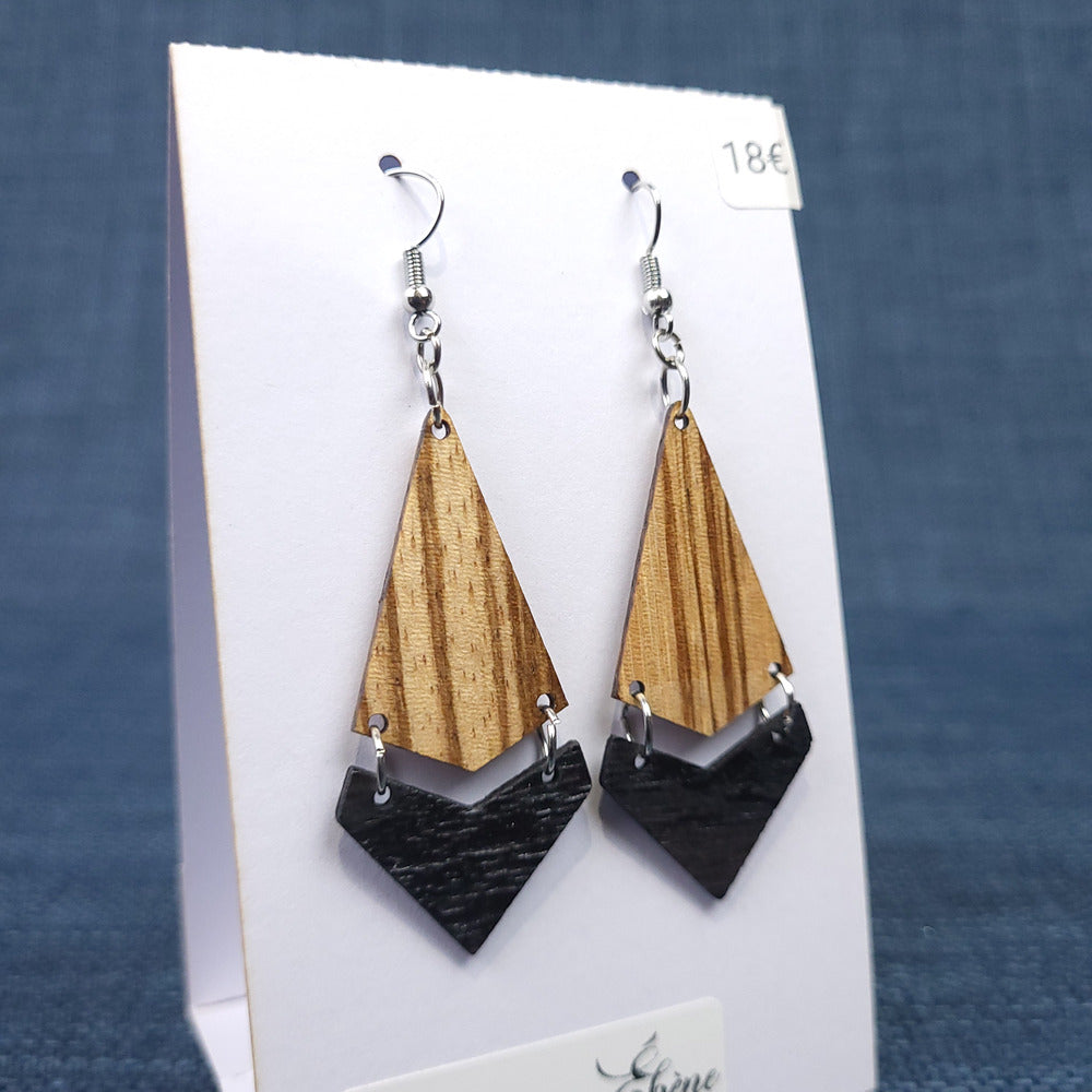 Boucles d’Oreilles Zébrano et Ébène