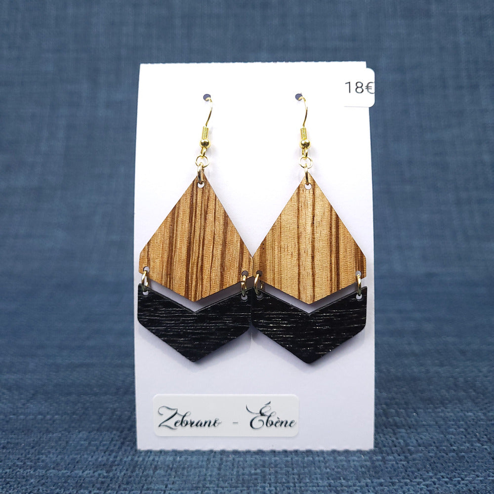 Boucles d’Oreilles Zébrano et Ébène