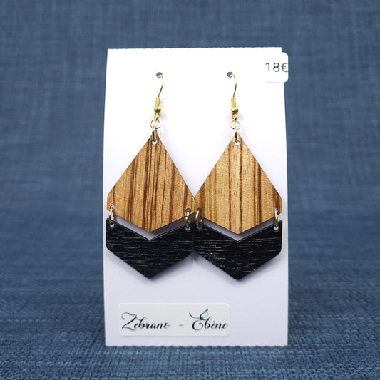 Boucles d’Oreilles Zébrano et Ébène