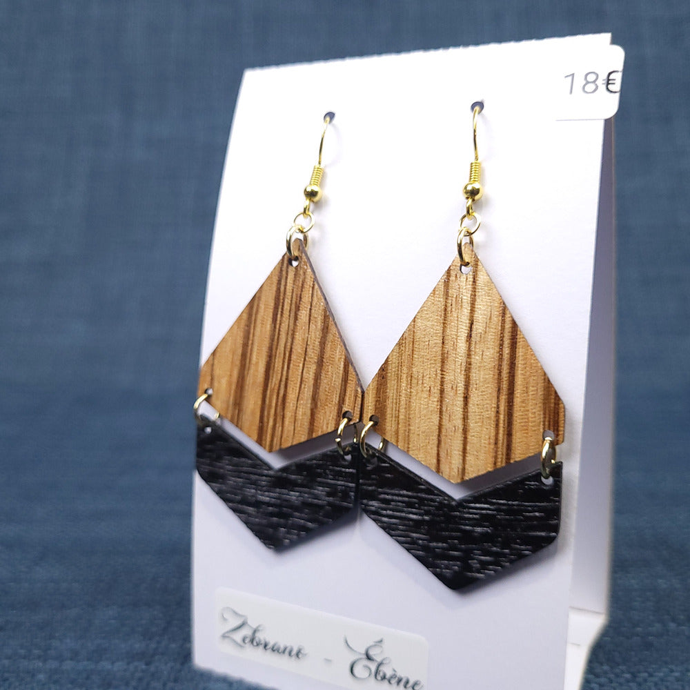 Boucles d’Oreilles Zébrano et Ébène