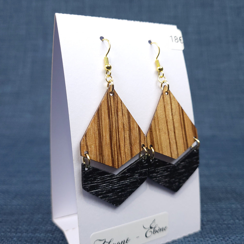 Boucles d’Oreilles Zébrano et Ébène