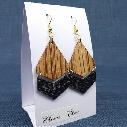 Boucles d’Oreilles Zébrano et Ébène
