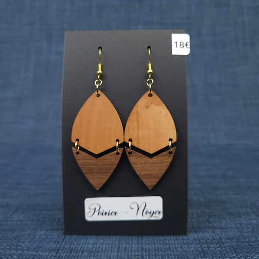 Boucles d’Oreilles Poirier et Noyer