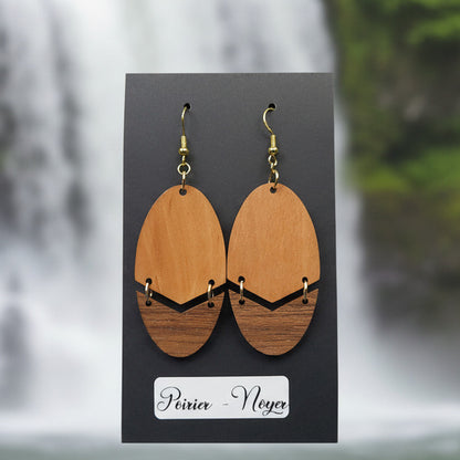 Boucles d’Oreilles Poirier et Noyer