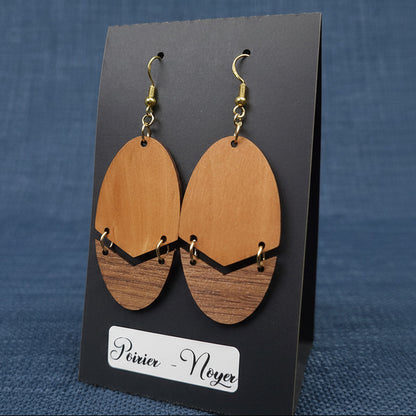 Boucles d’Oreilles Poirier et Noyer