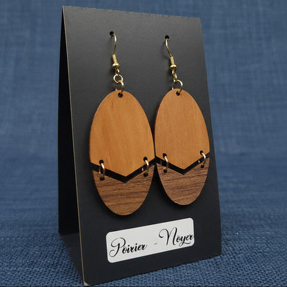 Boucles d’Oreilles Poirier et Noyer