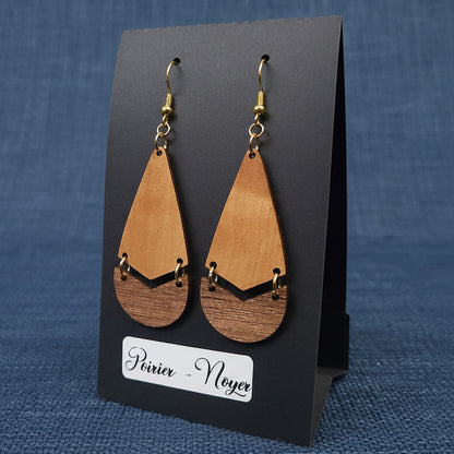 Boucles d’Oreilles Poirier et Noyer