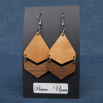 Boucles d’Oreilles Poirier et Noyer