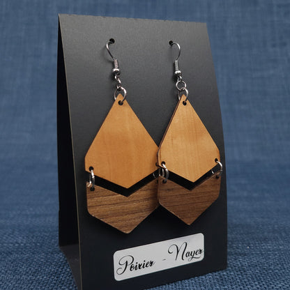Boucles d’Oreilles Poirier et Noyer
