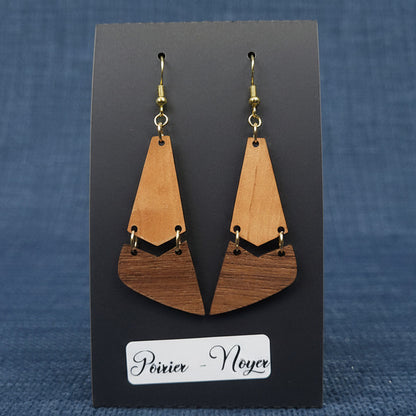 Boucles d’Oreilles Poirier et Noyer