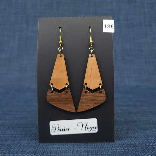 Boucles d’Oreilles Poirier et Noyer