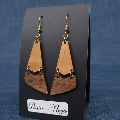 Boucles d’Oreilles Poirier et Noyer