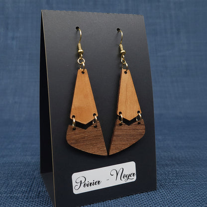 Boucles d’Oreilles Poirier et Noyer