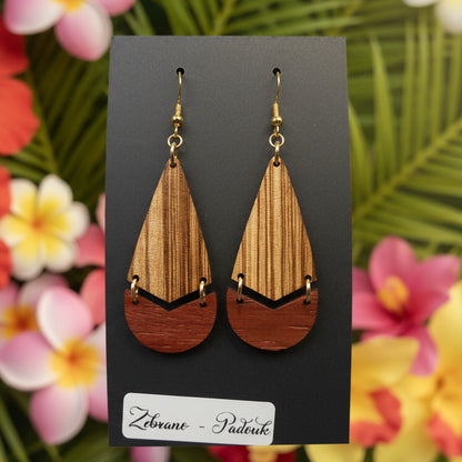 Boucles d’Oreilles Zebrano et Padouk