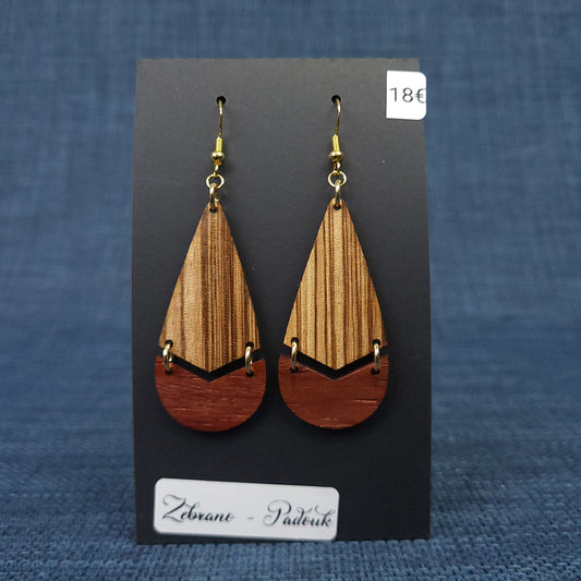 Boucles d’Oreilles Zebrano et Padouk