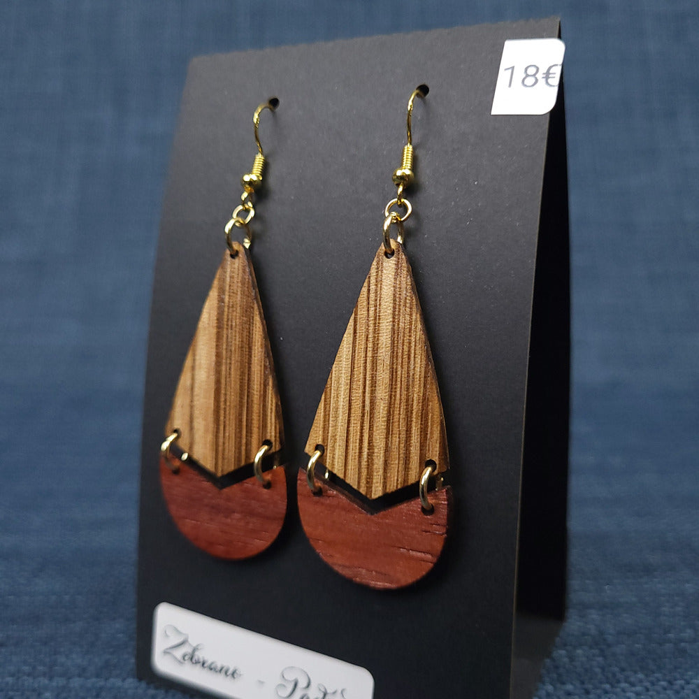 Boucles d’Oreilles Zebrano et Padouk