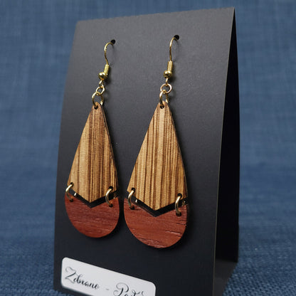 Boucles d’Oreilles Zebrano et Padouk