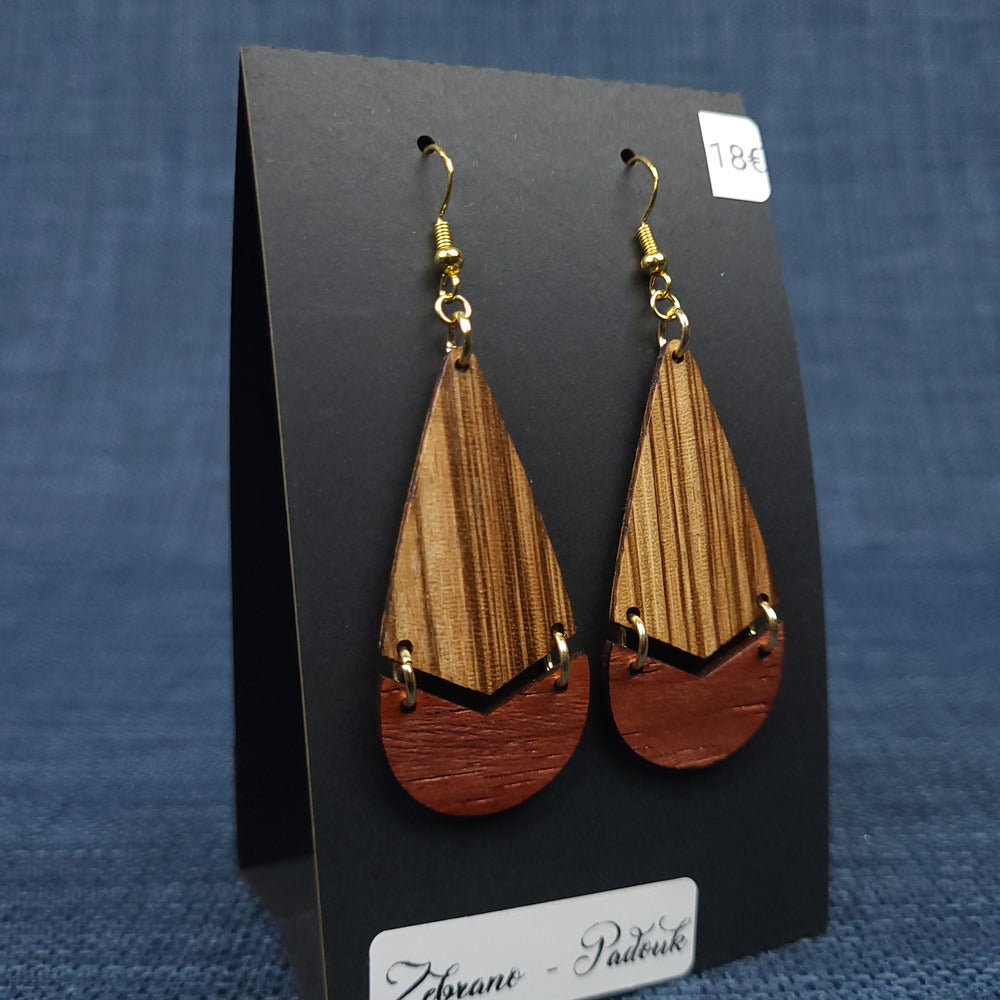 Boucles d’Oreilles Zebrano et Padouk