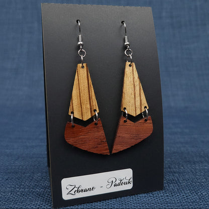Boucles d’Oreilles Zebrano et Padouk
