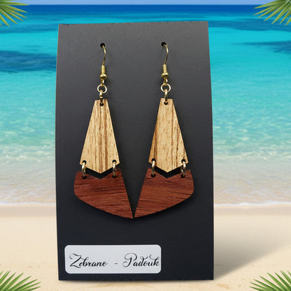 Boucles d’Oreilles Zebrano et Padouk