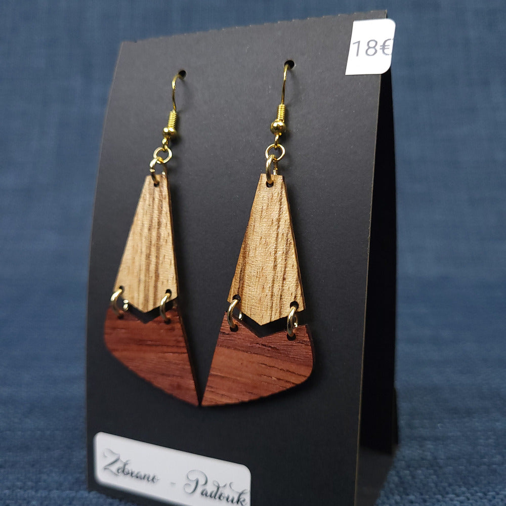 Boucles d’Oreilles Zebrano et Padouk
