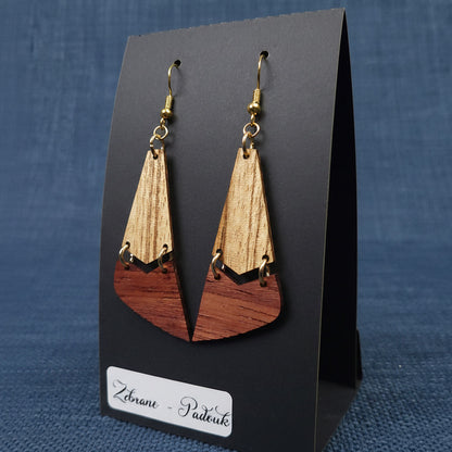 Boucles d’Oreilles Zebrano et Padouk