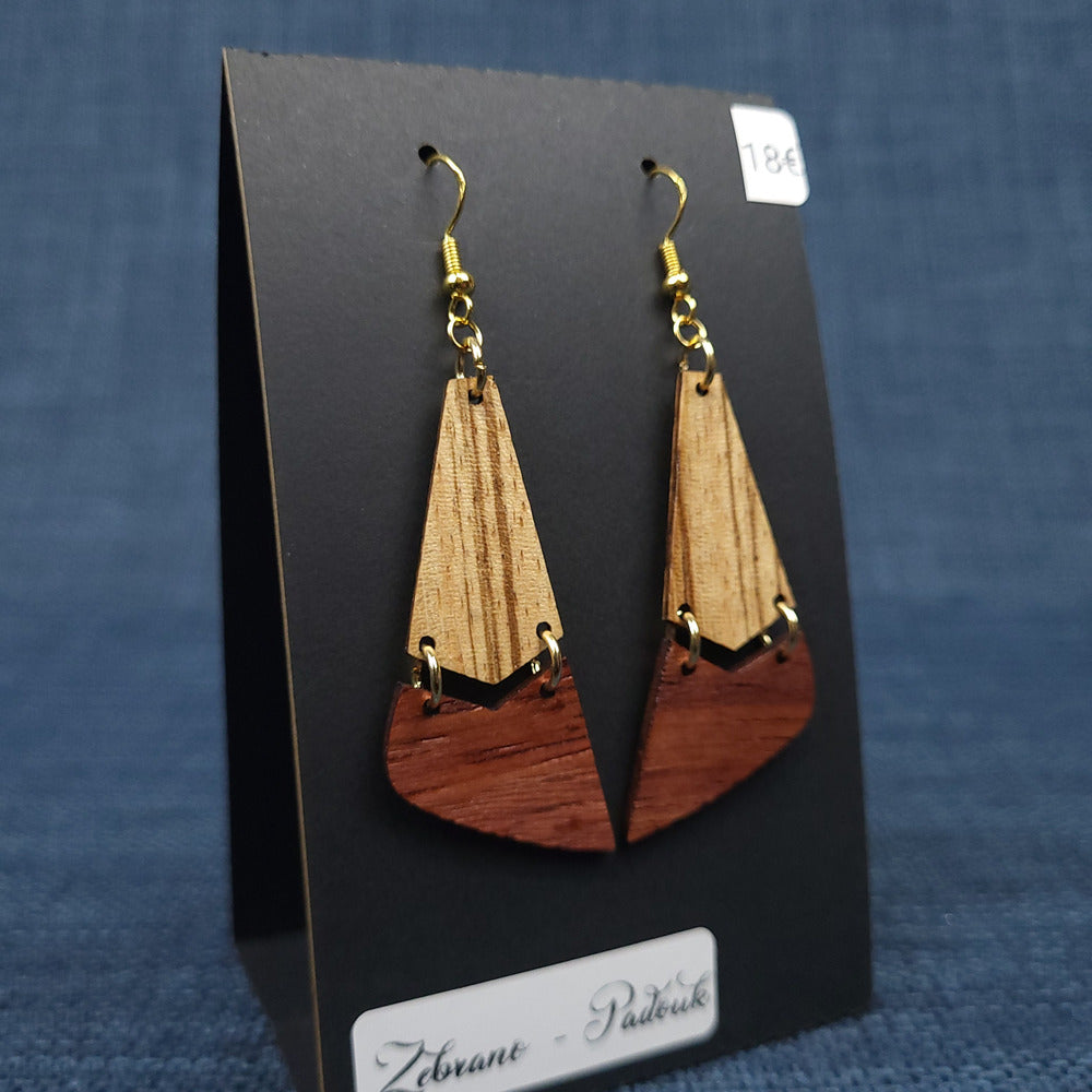 Boucles d’Oreilles Zebrano et Padouk