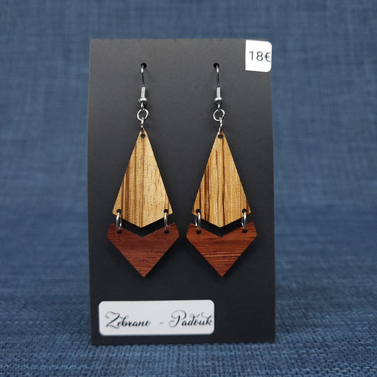Boucles d’Oreilles Zebrano et Padouk