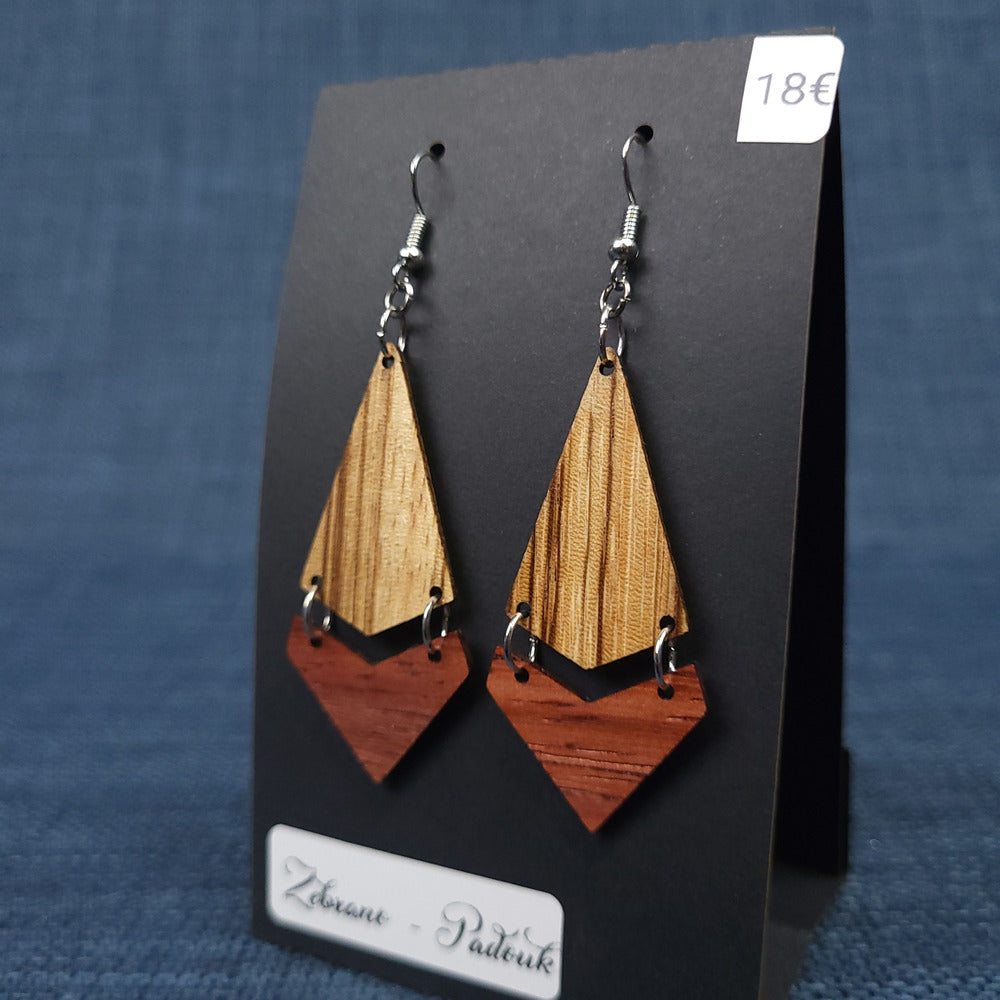 Boucles d’Oreilles Zebrano et Padouk