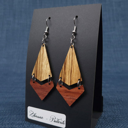 Boucles d’Oreilles Zebrano et Padouk