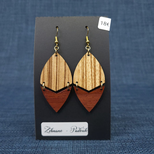 Boucles d’Oreilles Zebrano et Padouk