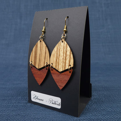 Boucles d’Oreilles Zebrano et Padouk