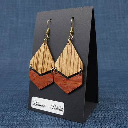 Boucles d’Oreilles Zebrano et Padouk